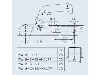 Cupla Winterhoff 750 kg , 60x60 mm 2