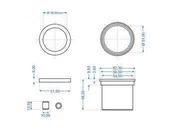 Set bucse alunecare Ø50 pentru Knott KF27A, KF30C, KRV30B, KRV30A/B 2