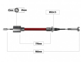 Cablu frana pentru ALKO/BPW 770/980 mm 2