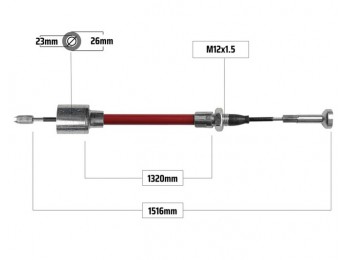 Cablu frana pentru ALKO/BPW  1320/1530 mm 2
