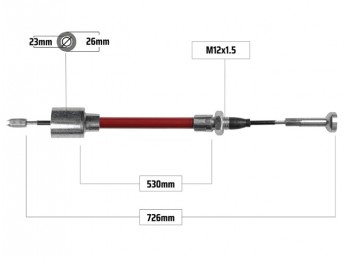 Cablu frana pentru ALKO/BPW 530/726 mm 2
