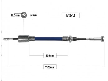 Cablu frana pentru Knott 930/1120 mm 2