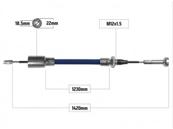 Cablu frana pentru Knott 1230/1420 mm 2