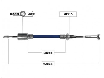 Cablu frana pentru Knott 1330/1520 mm 2