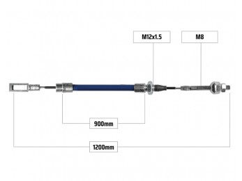 Cablu frana ochet/ filet M8 900/1200mm 2