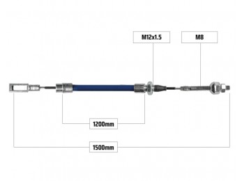 Cablu frana ochet/ filet M8 1200/1500mm 2