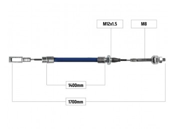 Cablu frana ochet/ filet M8 1400/1700mm 2