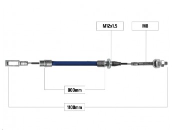 Cablu frana ochet/filet M8 800/1100mm 2
