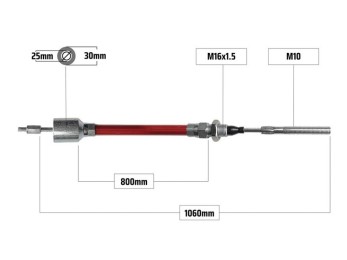 Cablu frana filet M10 800/1060 2
