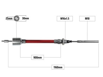 Cablu frana filet M10 900/1160 2