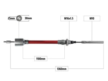 Cablu frana filet M10 1100/1360 2