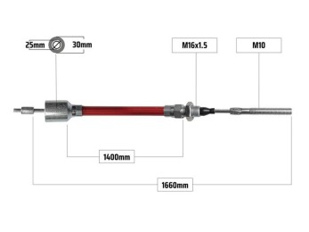 Cablu frana filet M10 1400/1660 2