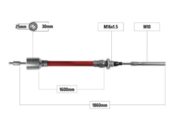 Cablu frana filet M10 1600/1860 2