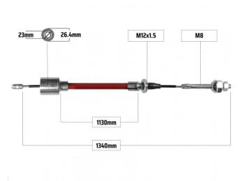 Cablu frana pentru ALKO filet M8 1130/1340 mm 2