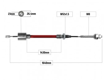 Cablu frana pentru ALKO filet M8 1430/1640 mm 2