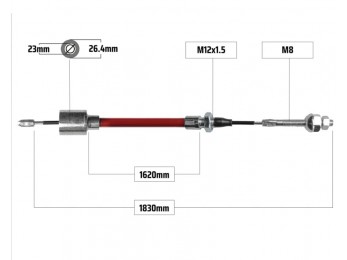 Cablu frana pentru ALKO filet M8 1620/1830 mm 2