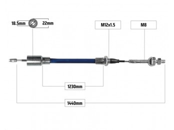 Cablu frana pentru Knott filet M8 1230/1440 mm 2