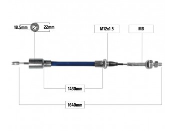 Cablu frana pentru Knott filet M8 1430/1640 mm 2