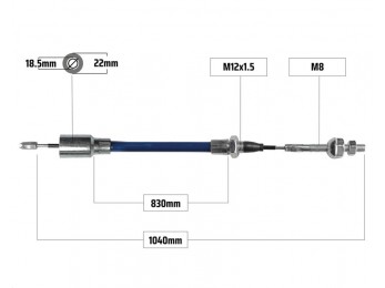 Cablu frana pentru Knott filet M8 830/1040 mm 2