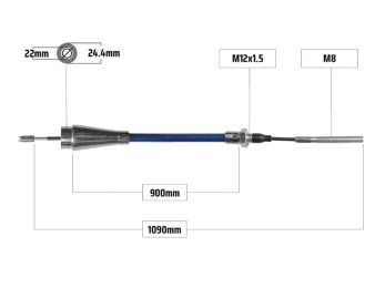 Cablu frana pentru WAP/Humbaur 900/1090 mm 2