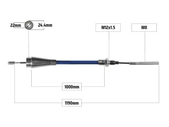 Cablu frana  pentru WAP/Humbaur 1000/1190 mm 2