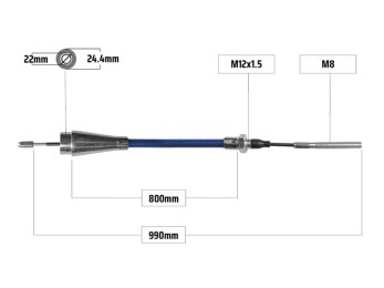 Cablu frana pentru WAP/Humbaur  800/990mm 2