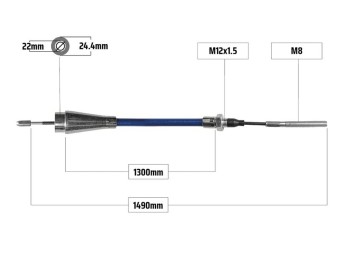 Cablu frana pentru WAP/Humbaur 1300/1490 mm 2