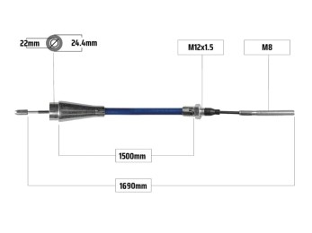 Cablu frana pentru WAP/Humbaur 1500/1690 mm 2