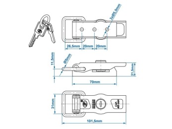 Inchizator oblon cu cheie SPP ZB-13 2