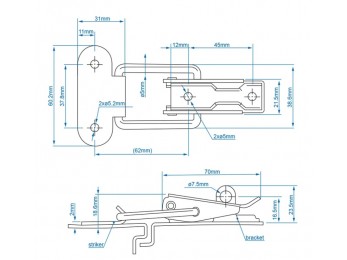 Inchizator oblon si contraplaca 110x48 mm 2