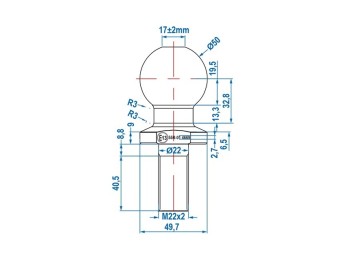 Cui, bila remorcare M22x50mm 2