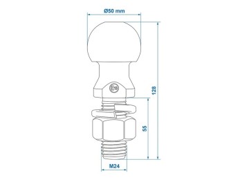 Cui, bila remorcare M24x55mm 2