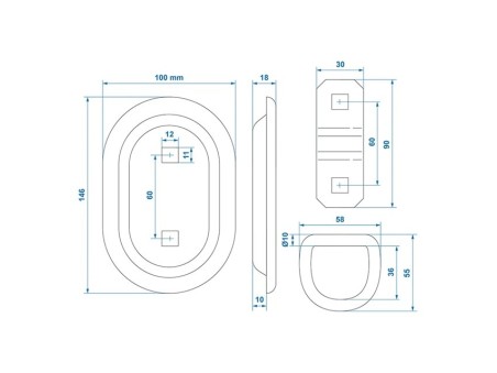 Ochet ancorare oval 145x100mm